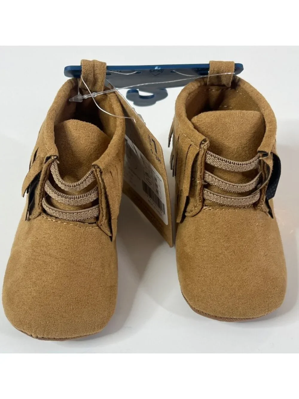 Lucky Brand Baby Girls Faux Suede Fringe Ankle Booties Tan Size 1